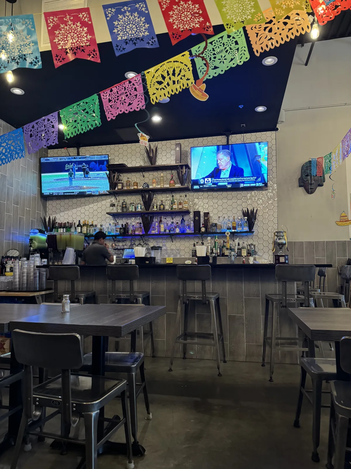 Restaurant with TVs mounted over the bar